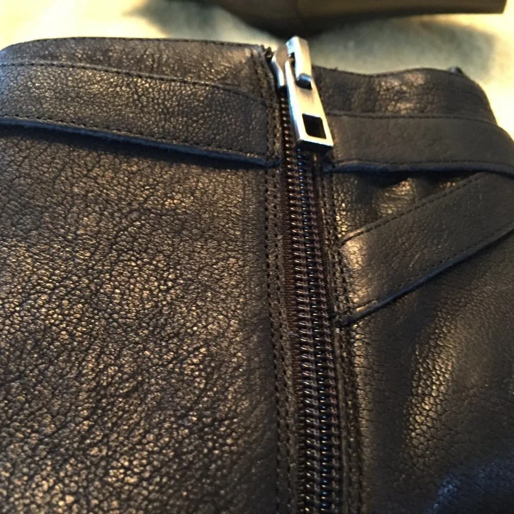 NWOT Ann Taylor Black Leather Ankle Boot - Picture 7 of 8